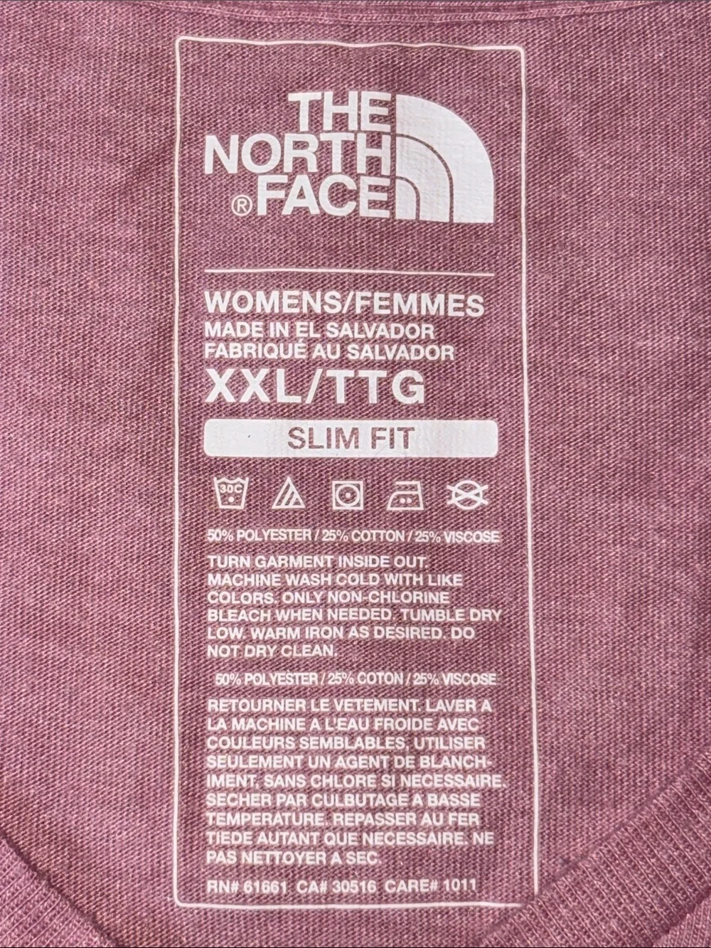 The North Face Women's V-Neck 'Current Mood' Tee Mauve Pink size XXL - Picture 4 of 7